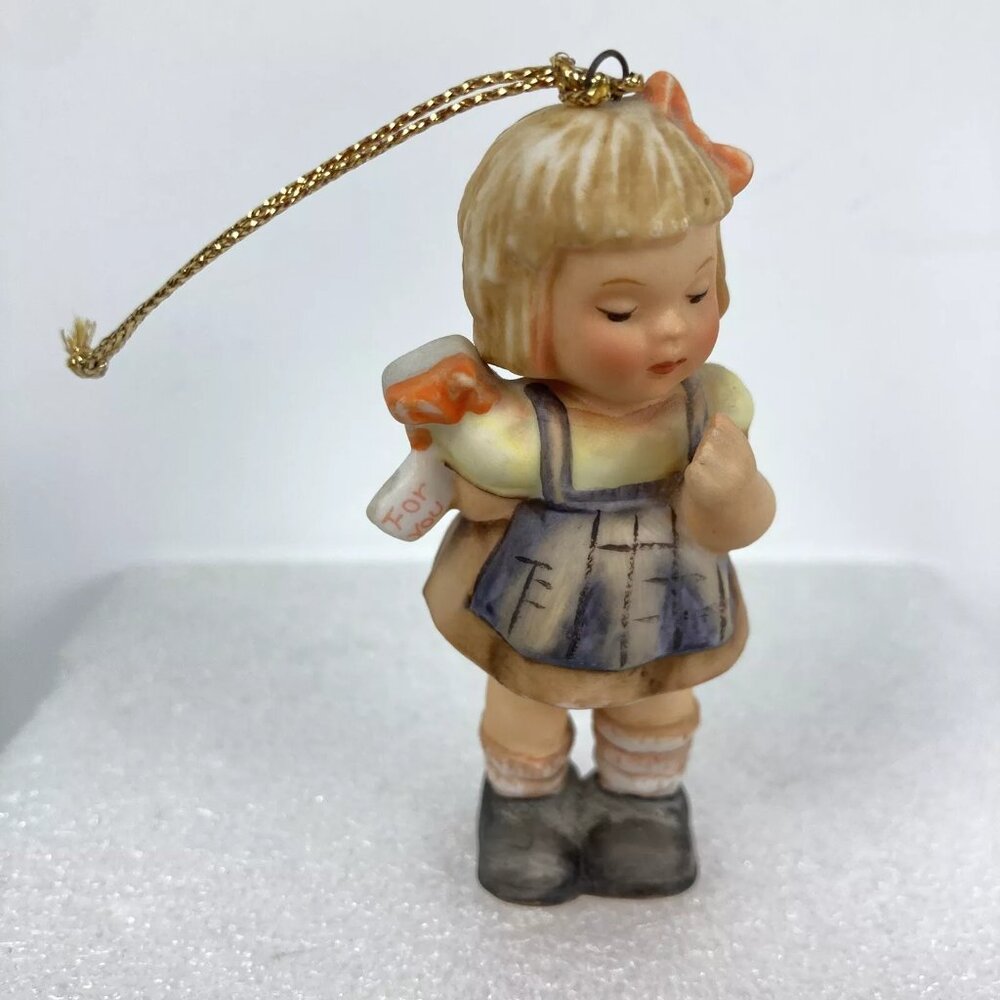 Berta Hummel "A Suprise for You" Ceramic Christmas Ornament 1997 Goebel Studio